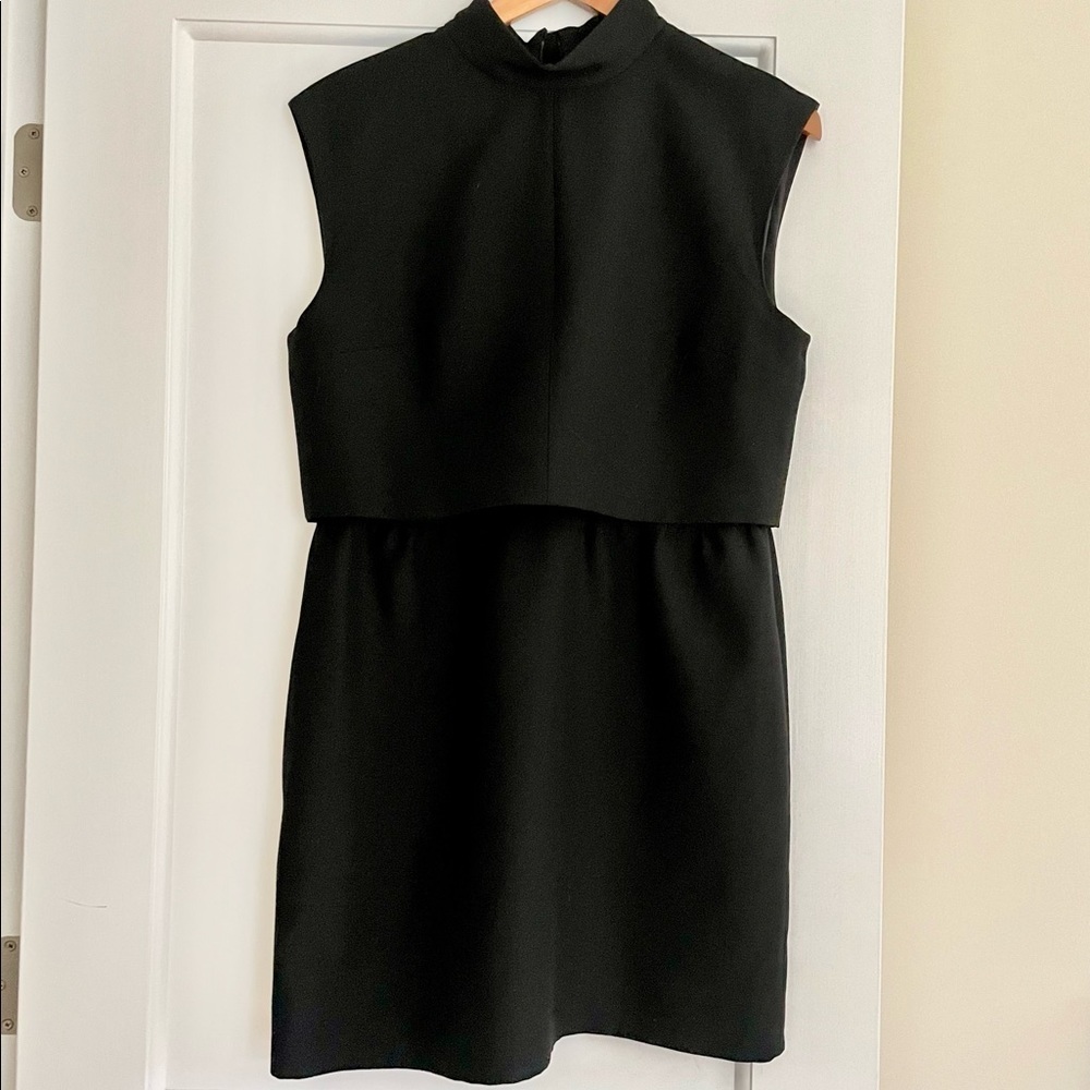 Valentino Wool and Silk Blend Overlay Dress, Size 10